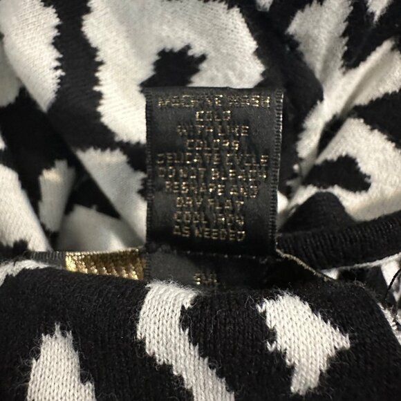 A. Giannetti Jacket Blazer 1X Black White Animal Print Open Front Office Modern - Picture 4 of 8